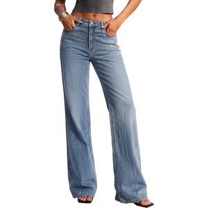 image:imagePRETTYGARDEN Womens Wide Leg Jeans High Waisted Denim Pants  Stretchy Flare Jeans Comfy Soft Basic5Pocket Trendy Bottoms Casual Office Wear Going Out Outfits Fashion ClothingIce Blue