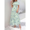 image:imagePRETTYGARDEN Women Tulle Floral Flowy Maxi Dress  Long Boho Dresses Smocked Tiered A Line Spring Summer Elegant Outfit for Wedding Guest Beach Vacation Date Night PartyLight Green Blue Floral