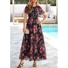 image:imagePRETTYGARDEN Women Tulle Floral Flowy Maxi Dress  Long Boho Dresses Smocked Tiered A Line Spring Summer Elegant Outfit for Wedding Guest Beach Vacation Date Night PartyBlack Floral
