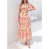 image:imagePRETTYGARDEN Women Tulle Floral Flowy Maxi Dress  Long Boho Dresses Smocked Tiered A Line Spring Summer Elegant Outfit for Wedding Guest Beach Vacation Date Night PartyApricot Multi Floral