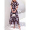 image:imagePRETTYGARDEN Women Tulle Floral Flowy Maxi Dress  Long Boho Dresses Smocked Tiered A Line Spring Summer Elegant Outfit for Wedding Guest Beach Vacation Date Night PartyBrown Blue Floral