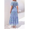 image:imagePRETTYGARDEN Women Tulle Floral Flowy Maxi Dress  Long Boho Dresses Smocked Tiered A Line Spring Summer Elegant Outfit for Wedding Guest Beach Vacation Date Night PartyBlue Purple Floral