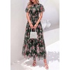image:imagePRETTYGARDEN Women Tulle Floral Flowy Maxi Dress  Long Boho Dresses Smocked Tiered A Line Spring Summer Elegant Outfit for Wedding Guest Beach Vacation Date Night PartyArmy Green Pink Floral
