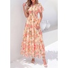 image:imagePRETTYGARDEN Women Tulle Floral Flowy Maxi Dress  Long Boho Dresses Smocked Tiered A Line Spring Summer Elegant Outfit for Wedding Guest Beach Vacation Date Night PartyApricot Multi Floral