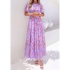 image:imagePRETTYGARDEN Women Tulle Floral Flowy Maxi Dress  Long Boho Dresses Smocked Tiered A Line Spring Summer Elegant Outfit for Wedding Guest Beach Vacation Date Night PartyPurple Pink Floral