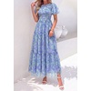 image:imagePRETTYGARDEN Women Tulle Floral Flowy Maxi Dress  Long Boho Dresses Smocked Tiered A Line Spring Summer Elegant Outfit for Wedding Guest Beach Vacation Date Night PartyBlue Purple Floral