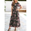 image:imagePRETTYGARDEN Women Tulle Floral Flowy Maxi Dress  Long Boho Dresses Smocked Tiered A Line Spring Summer Elegant Outfit for Wedding Guest Beach Vacation Date Night PartyArmy Green Pink Floral