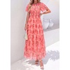 image:imagePRETTYGARDEN Women Tulle Floral Flowy Maxi Dress  Long Boho Dresses Smocked Tiered A Line Spring Summer Elegant Outfit for Wedding Guest Beach Vacation Date Night PartyOrange Pink Red Floral