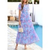 image:imagePRETTYGARDEN Women Tulle Floral Flowy Maxi Dress  Long Boho Dresses Smocked Tiered A Line Spring Summer Elegant Outfit for Wedding Guest Beach Vacation Date Night PartyBlue Pink Floral