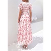 image:imagePRETTYGARDEN Women Tulle Floral Flowy Maxi Dress  Long Boho Dresses Smocked Tiered A Line Spring Summer Elegant Outfit for Wedding Guest Beach Vacation Date Night PartyWhite Pink Floral