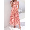image:imagePRETTYGARDEN Women Tulle Floral Flowy Maxi Dress  Long Boho Dresses Smocked Tiered A Line Spring Summer Elegant Outfit for Wedding Guest Beach Vacation Date Night PartyBeige Red Floral