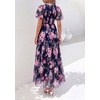 image:imagePRETTYGARDEN Women Tulle Floral Flowy Maxi Dress  Long Boho Dresses Smocked Tiered A Line Spring Summer Elegant Outfit for Wedding Guest Beach Vacation Date Night PartyNavy Multi Floral