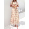 image:imagePRETTYGARDEN Women Tulle Floral Flowy Maxi Dress  Long Boho Dresses Smocked Tiered A Line Spring Summer Elegant Outfit for Wedding Guest Beach Vacation Date Night PartyBeige Pink Floral