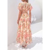 image:imagePRETTYGARDEN Women Tulle Floral Flowy Maxi Dress  Long Boho Dresses Smocked Tiered A Line Spring Summer Elegant Outfit for Wedding Guest Beach Vacation Date Night PartyApricot Multi Floral