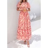 image:imagePRETTYGARDEN Women Tulle Floral Flowy Maxi Dress  Long Boho Dresses Smocked Tiered A Line Spring Summer Elegant Outfit for Wedding Guest Beach Vacation Date Night PartyBeige Red Floral