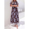 image:imagePRETTYGARDEN Women Tulle Floral Flowy Maxi Dress  Long Boho Dresses Smocked Tiered A Line Spring Summer Elegant Outfit for Wedding Guest Beach Vacation Date Night PartyBrown Blue Floral