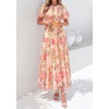 image:imagePRETTYGARDEN Women Tulle Floral Flowy Maxi Dress  Long Boho Dresses Smocked Tiered A Line Spring Summer Elegant Outfit for Wedding Guest Beach Vacation Date Night PartyApricot Multi Floral