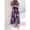image:imagePRETTYGARDEN Women Tulle Floral Flowy Maxi Dress  Long Boho Dresses Smocked Tiered A Line Spring Summer Elegant Outfit for Wedding Guest Beach Vacation Date Night PartyNavy Multi Floral