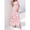 image:imagePRETTYGARDEN Women Tulle Floral Flowy Maxi Dress  Long Boho Dresses Smocked Tiered A Line Spring Summer Elegant Outfit for Wedding Guest Beach Vacation Date Night PartyWhite Pink Floral