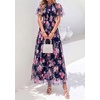 image:imagePRETTYGARDEN Women Tulle Floral Flowy Maxi Dress  Long Boho Dresses Smocked Tiered A Line Spring Summer Elegant Outfit for Wedding Guest Beach Vacation Date Night PartyNavy Multi Floral