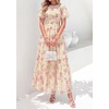 image:imagePRETTYGARDEN Women Tulle Floral Flowy Maxi Dress  Long Boho Dresses Smocked Tiered A Line Spring Summer Elegant Outfit for Wedding Guest Beach Vacation Date Night PartyBeige Pink Floral