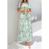 image:imagePRETTYGARDEN Women Tulle Floral Flowy Maxi Dress  Long Boho Dresses Smocked Tiered A Line Spring Summer Elegant Outfit for Wedding Guest Beach Vacation Date Night PartyLight Green Blue Floral
