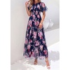 image:imagePRETTYGARDEN Women Tulle Floral Flowy Maxi Dress  Long Boho Dresses Smocked Tiered A Line Spring Summer Elegant Outfit for Wedding Guest Beach Vacation Date Night PartyNavy Multi Floral