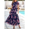 image:imagePRETTYGARDEN Women Tulle Floral Flowy Maxi Dress  Long Boho Dresses Smocked Tiered A Line Spring Summer Elegant Outfit for Wedding Guest Beach Vacation Date Night PartyNavy Multi Floral