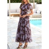 image:imagePRETTYGARDEN Women Tulle Floral Flowy Maxi Dress  Long Boho Dresses Smocked Tiered A Line Spring Summer Elegant Outfit for Wedding Guest Beach Vacation Date Night PartyBrown Blue Floral