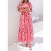 image:imagePRETTYGARDEN Women Tulle Floral Flowy Maxi Dress  Long Boho Dresses Smocked Tiered A Line Spring Summer Elegant Outfit for Wedding Guest Beach Vacation Date Night PartyPink Red Floral