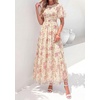 image:imagePRETTYGARDEN Women Tulle Floral Flowy Maxi Dress  Long Boho Dresses Smocked Tiered A Line Spring Summer Elegant Outfit for Wedding Guest Beach Vacation Date Night PartyBeige Pink Floral