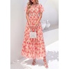 image:imagePRETTYGARDEN Women Tulle Floral Flowy Maxi Dress  Long Boho Dresses Smocked Tiered A Line Spring Summer Elegant Outfit for Wedding Guest Beach Vacation Date Night PartyBeige Red Floral