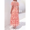 image:imagePRETTYGARDEN Women Tulle Floral Flowy Maxi Dress  Long Boho Dresses Smocked Tiered A Line Spring Summer Elegant Outfit for Wedding Guest Beach Vacation Date Night PartyBeige Red Floral