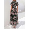 image:imagePRETTYGARDEN Women Tulle Floral Flowy Maxi Dress  Long Boho Dresses Smocked Tiered A Line Spring Summer Elegant Outfit for Wedding Guest Beach Vacation Date Night PartyArmy Green Pink Floral