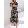 image:imagePRETTYGARDEN Women Tulle Floral Flowy Maxi Dress  Long Boho Dresses Smocked Tiered A Line Spring Summer Elegant Outfit for Wedding Guest Beach Vacation Date Night PartyArmy Green Pink Floral