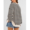 image:imagePRETTYGARDEN Womens Striped Oversized Sweatshirt Color Block Crew Neck Long Sleeve Casual Loose Pullover Top Y2K ClothesBeige Black
