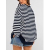 image:imagePRETTYGARDEN Womens Striped Oversized Sweatshirt Color Block Crew Neck Long Sleeve Casual Loose Pullover Top Y2K ClothesNavy