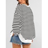 image:imagePRETTYGARDEN Womens Striped Oversized Sweatshirt Color Block Crew Neck Long Sleeve Casual Loose Pullover Top Y2K ClothesWhite Grey