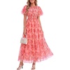 Orange Pink Red Floral