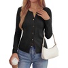 image:imagePRETTYGARDEN Button Up Cardigan Sweaters for Women  Slim Fitted KnitwearLong Sleeve Lightweight Knit CardigansBusiness Casual Outfits Work TopsLayering Piece for FallampWinterBlack