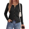 image:imagePRETTYGARDEN Button Up Cardigan Sweaters for Women  Slim Fitted KnitwearLong Sleeve Lightweight Knit CardigansBusiness Casual Outfits Work TopsLayering Piece for FallampWinterBlack