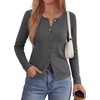image:imagePRETTYGARDEN Button Up Cardigan Sweaters for Women  Slim Fitted KnitwearLong Sleeve Lightweight Knit CardigansBusiness Casual Outfits Work TopsLayering Piece for FallampWinterGrey