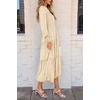 image:imagePRETTYGARDEN Womens Fall Midi Wedding Guest Dresses  Floral Boho Puff Long Sleeve Flowy Long Smocked Tiered Pockets Fit and Flare Holiday Party Elegant Spring OutfitsBeige