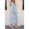 image:imagePRETTYGARDEN Womens Fall Midi Wedding Guest Dresses  Floral Boho Puff Long Sleeve Flowy Long Smocked Tiered Pockets Fit and Flare Holiday Party Elegant Spring OutfitsLight Blue