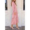 image:imagePRETTYGARDEN Womens Fall Midi Wedding Guest Dresses  Floral Boho Puff Long Sleeve Flowy Long Smocked Tiered Pockets Fit and Flare Holiday Party Elegant Spring OutfitsPink
