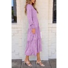 image:imagePRETTYGARDEN Womens Fall Midi Wedding Guest Dresses  Floral Boho Puff Long Sleeve Flowy Long Smocked Tiered Pockets Fit and Flare Holiday Party Elegant Spring OutfitsPurple