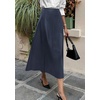 image:imagePRETTYGARDEN Womens Faux Leather High Waisted Midi Skirt  Flowy A Line Pleated Skirts Elegant Swing Flared Work Business Casual Outfits Fall Winter Fashion ClothesNavy