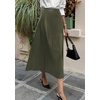 image:imagePRETTYGARDEN Womens Faux Leather High Waisted Midi Skirt  Flowy A Line Pleated Skirts Elegant Swing Flared Work Business Casual Outfits Fall Winter Fashion ClothesArmy Green