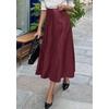 image:imagePRETTYGARDEN Womens Faux Leather High Waisted Midi Skirt  Flowy A Line Pleated Skirts Elegant Swing Flared Work Business Casual Outfits Fall Winter Fashion ClothesWine Red