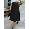 image:imagePRETTYGARDEN Womens Faux Leather High Waisted Midi Skirt  Flowy A Line Pleated Skirts Elegant Swing Flared Work Business Casual Outfits Fall Winter Fashion ClothesBlack
